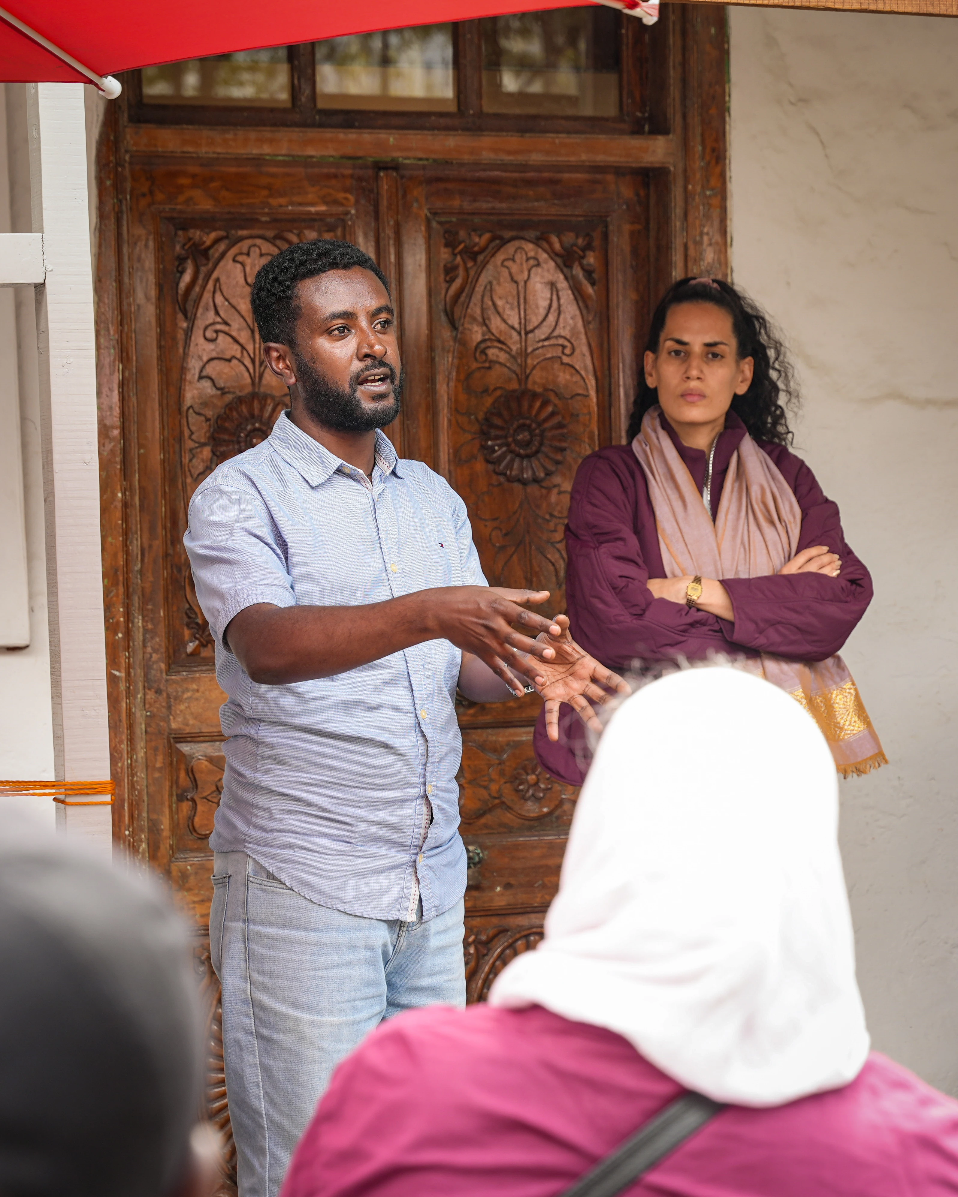 Co-Curators Abel Assefa and Gita Herrmann welcoming the Fellows at YZ Museum in Addis Ababa Co-Curators Abel Assefa and Gita Herrmann welcoming the Fellows at YZ Museum in Addis Ababa